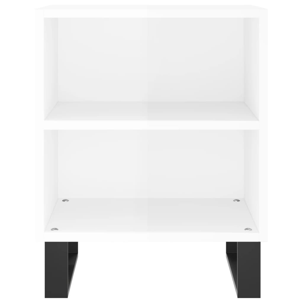 Tables de chevet 2pcs blanc brillant 40x30x50cm bois ingénierie Tables de chevet vidaXL   