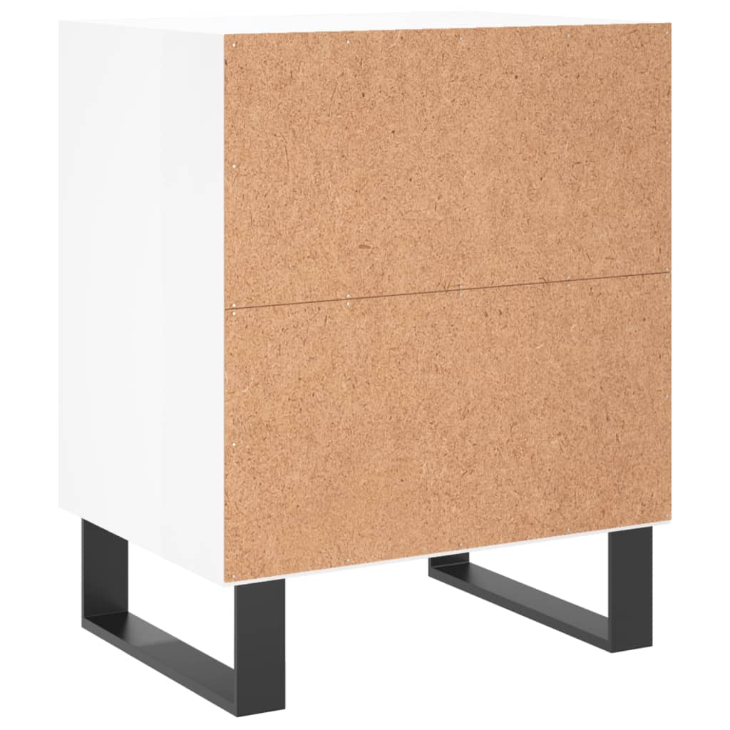 Tables de chevet 2pcs blanc brillant 40x30x50cm bois ingénierie Tables de chevet vidaXL   