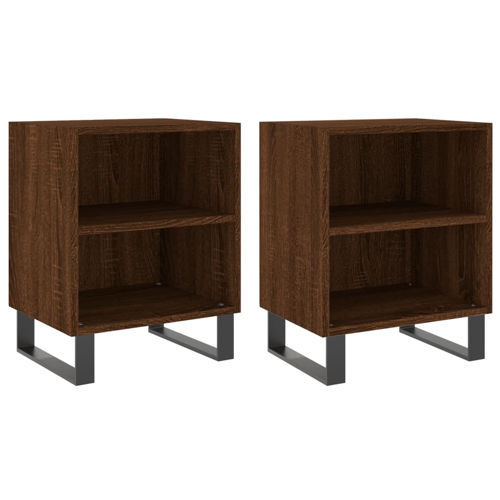 Tables de chevet 2pcs chêne marron 40x30x50cm bois d'ingénierie Tables de chevet vidaXL   