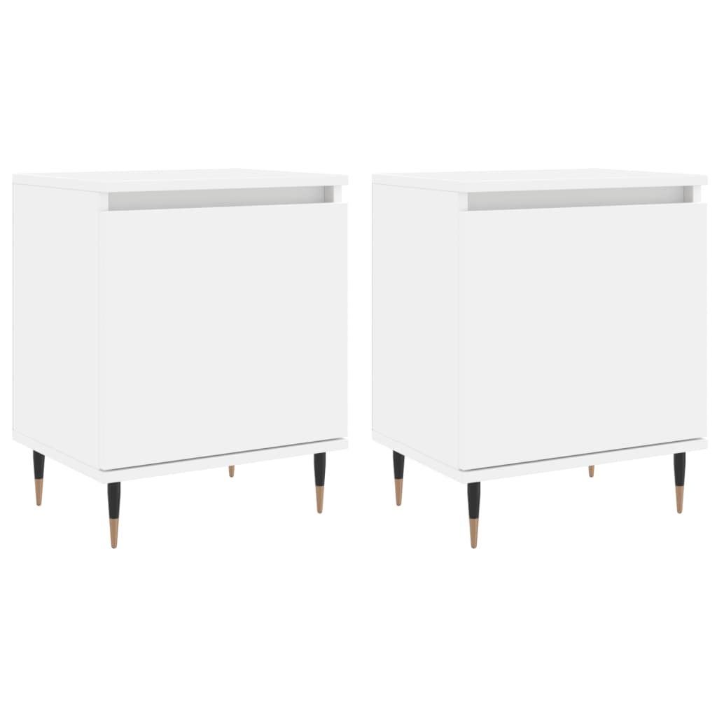 Tables de chevet 2 pcs blanc 40x30x50 cm bois d'ingénierie Tables de chevet vidaXL   