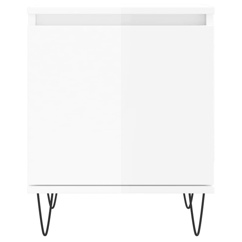 Tables de chevet 2pcs blanc brillant 40x30x50cm bois ingénierie Tables de chevet vidaXL   