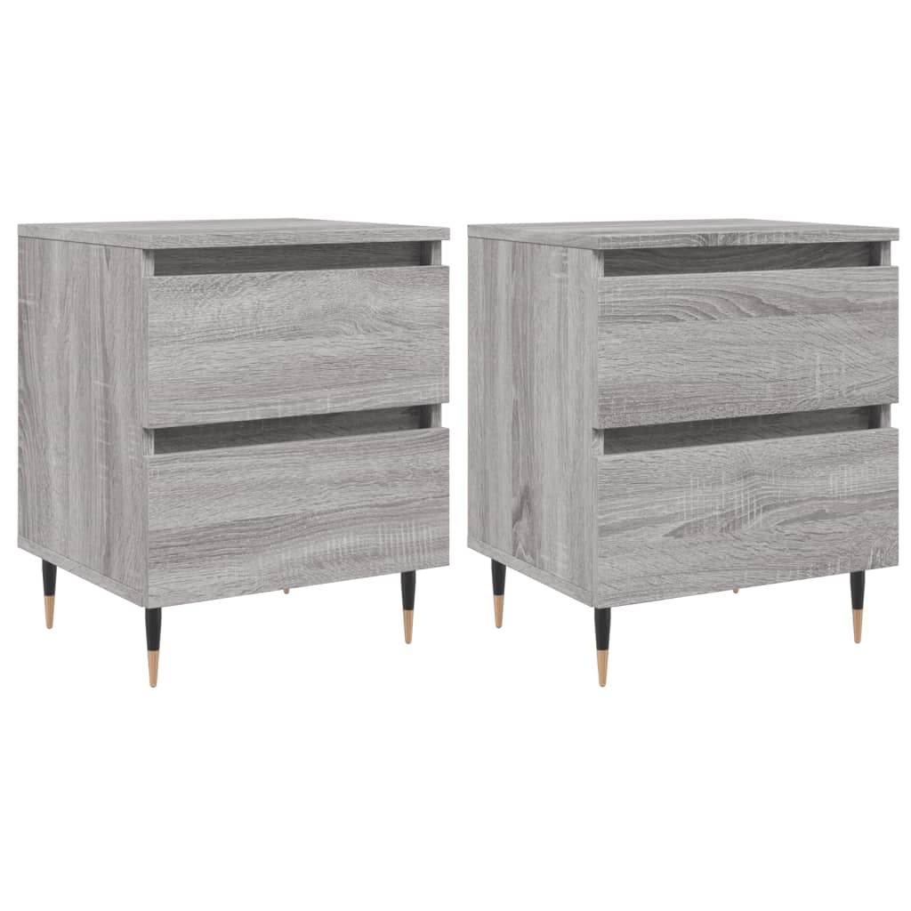 Tables de chevet 2 pcs sonoma gris 40x35x50 cm bois ingénierie Tables de chevet vidaXL   