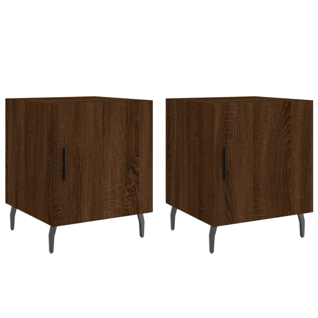 Tables de chevet 2pcs chêne marron 40x40x50cm bois d'ingénierie Tables de chevet vidaXL   