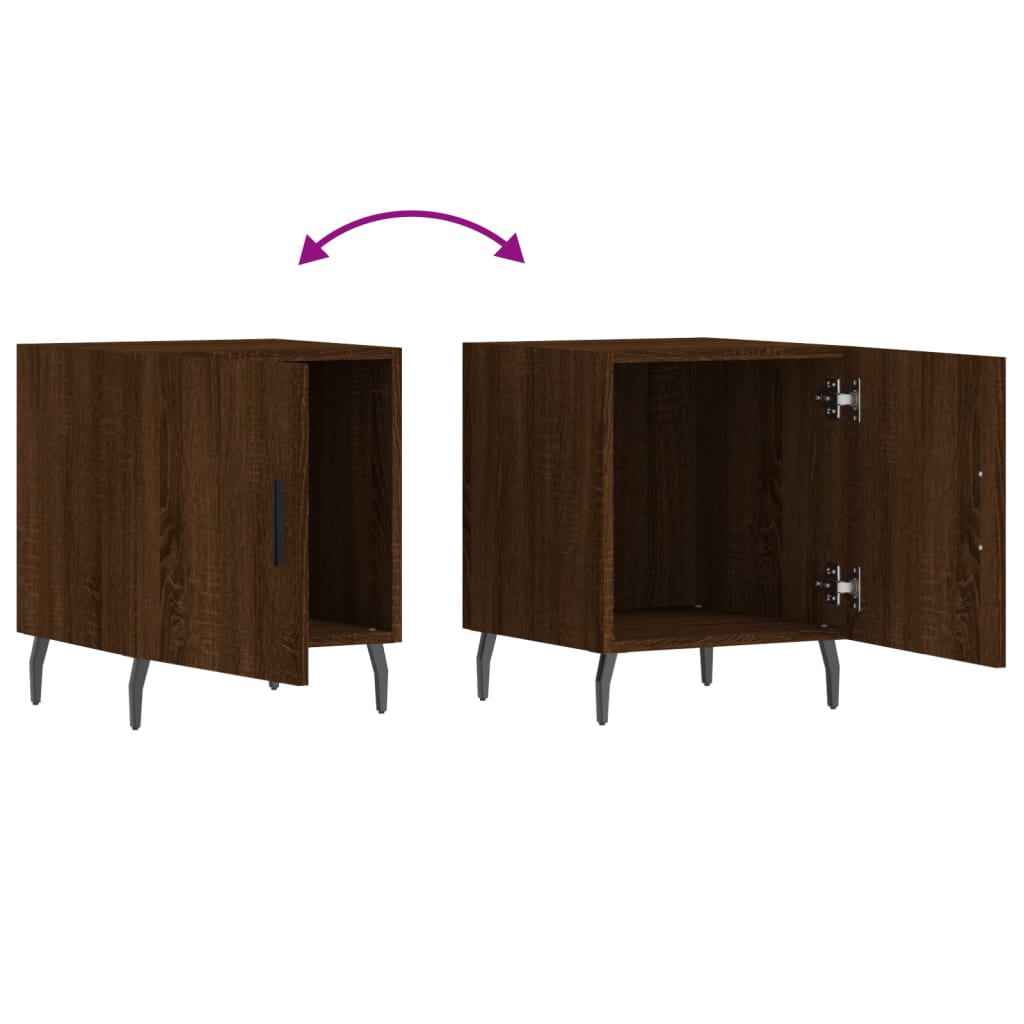 Tables de chevet 2pcs chêne marron 40x40x50cm bois d'ingénierie Tables de chevet vidaXL   