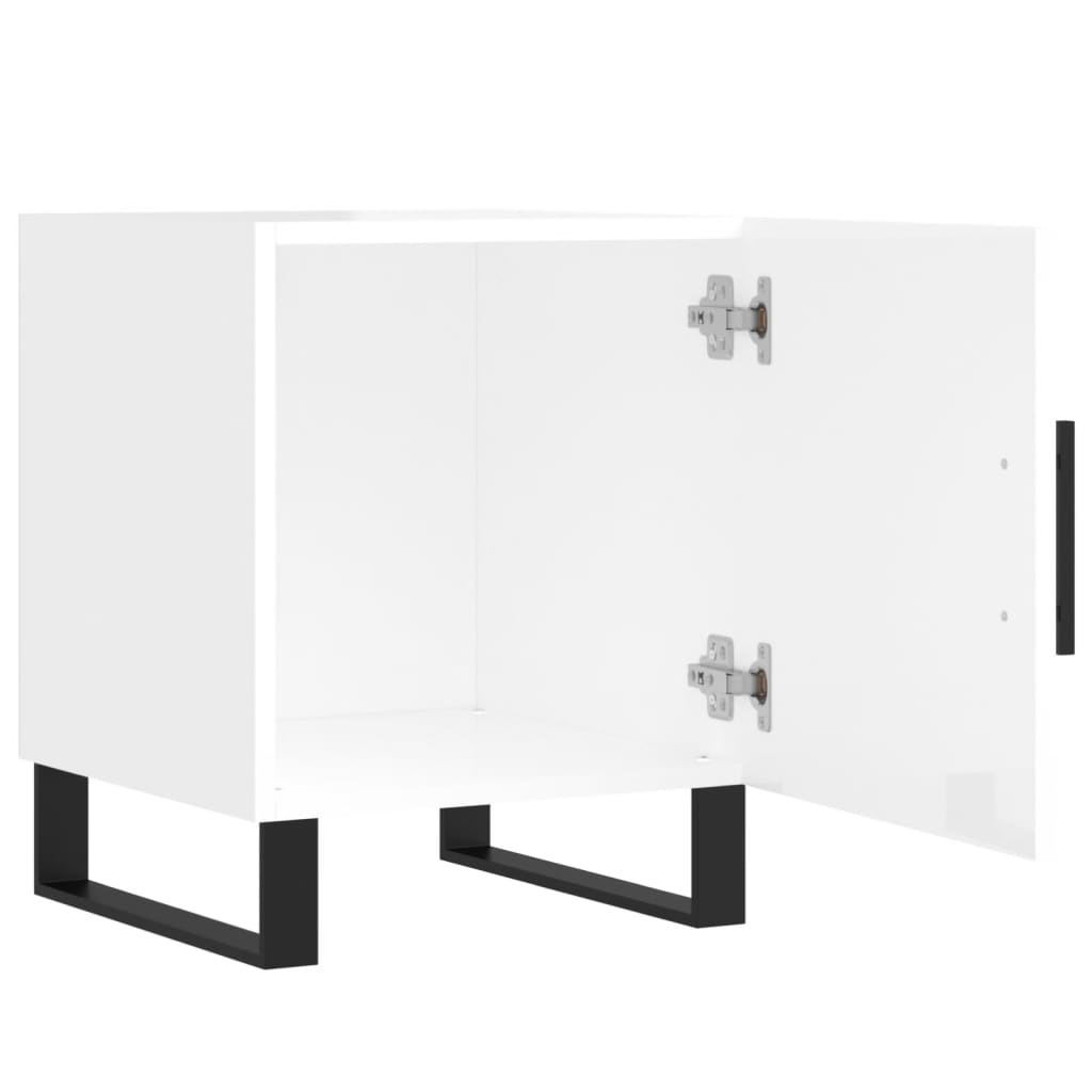 Tables de chevet 2 pcs blanc brillant 40x40x50 cm Tables de chevet vidaXL   