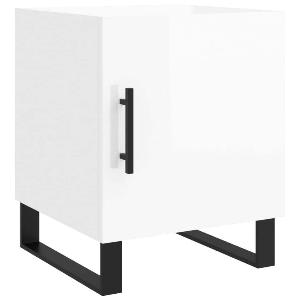 Tables de chevet 2 pcs blanc brillant 40x40x50 cm Tables de chevet vidaXL   