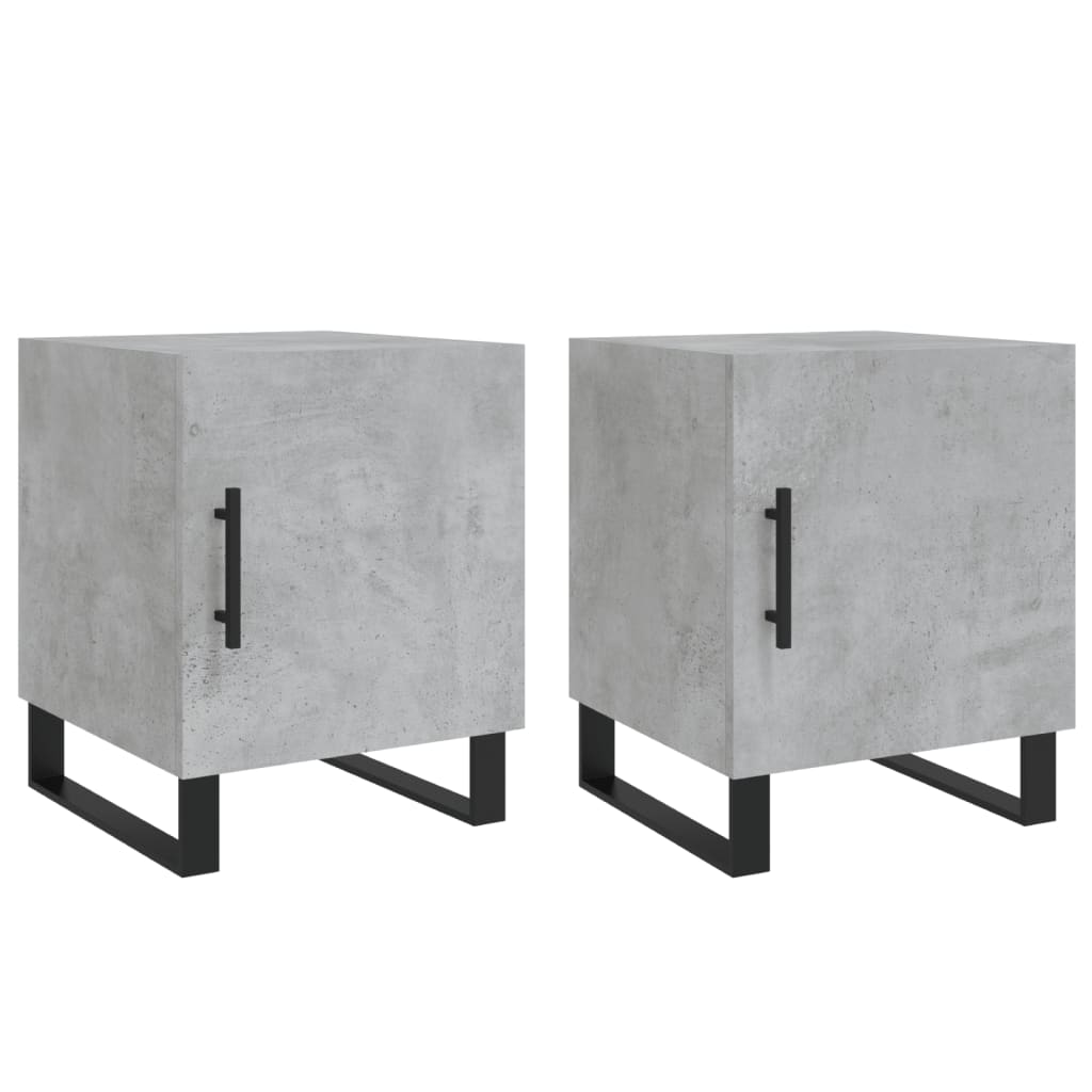 Tables de chevet 2 pcs gris béton 40x40x50 cm bois d’ingénierie Tables de chevet vidaXL   