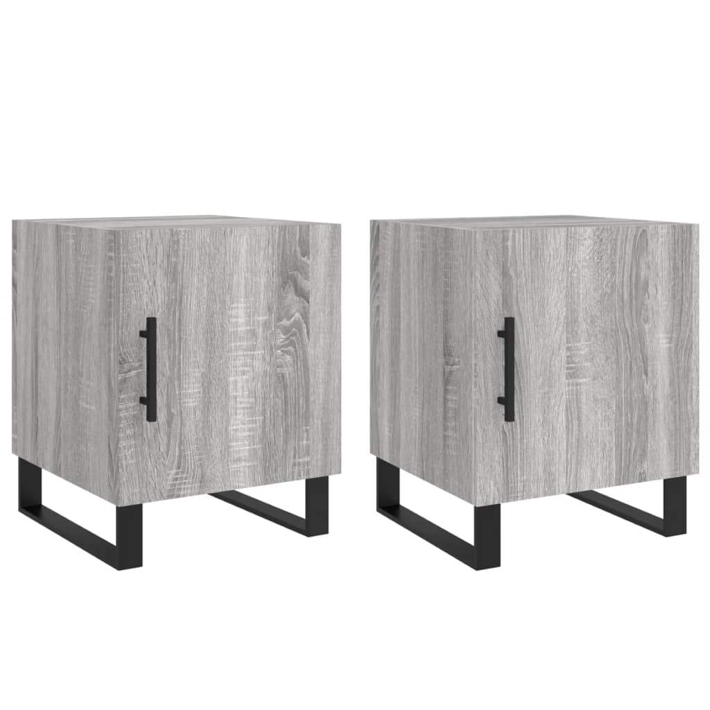 Tables de chevet 2 pcs sonoma gris 40x40x50cm bois d'ingénierie Tables de chevet vidaXL   