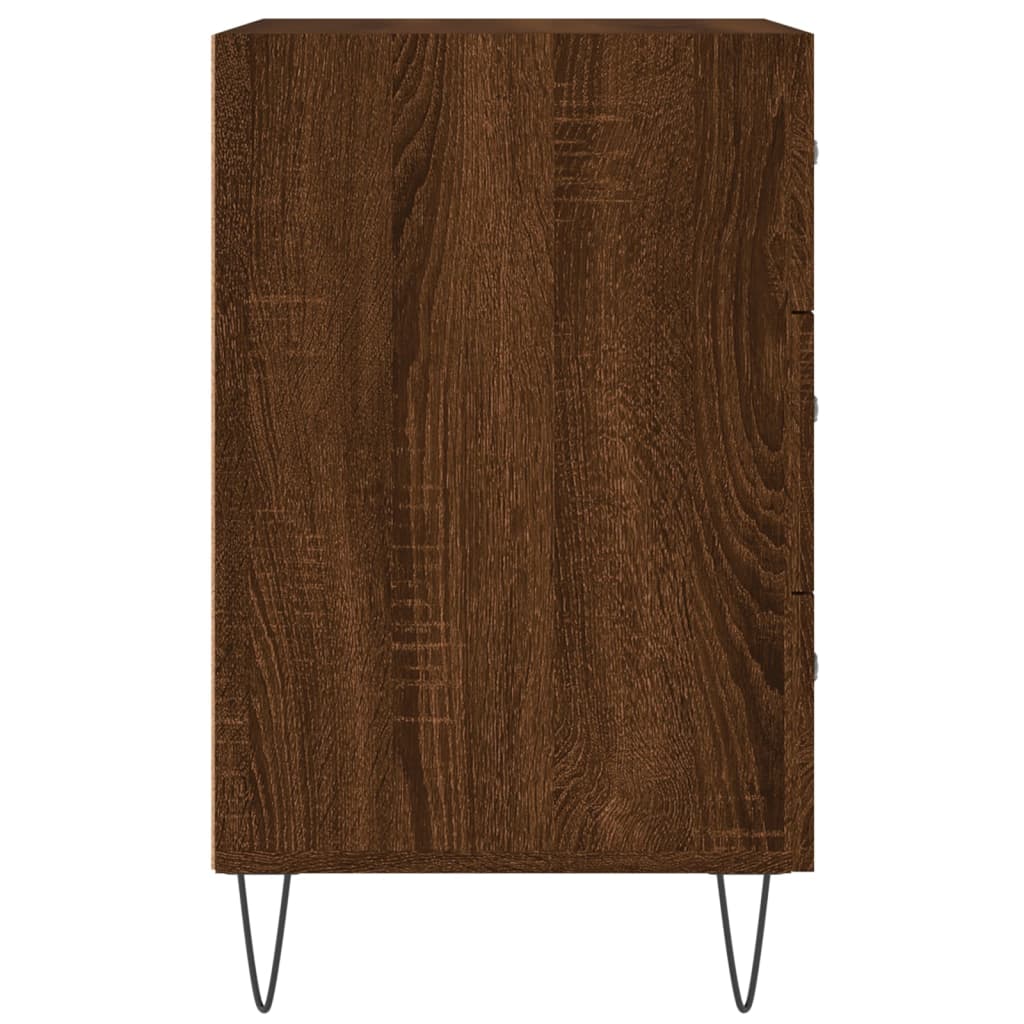 Table de chevet chêne marron 40x40x66 cm bois d'ingénierie Tables de chevet vidaXL   