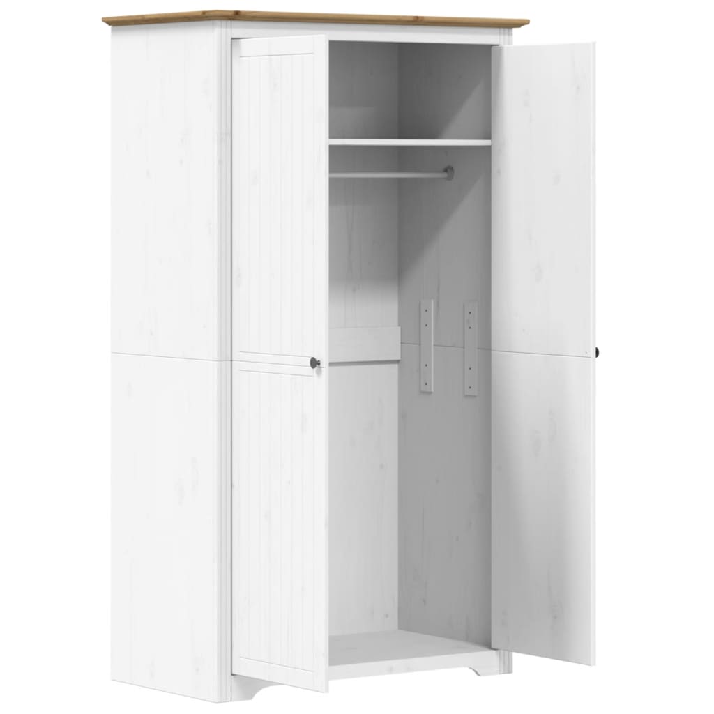 Garde-robe BODO blanc marron 99x53,5x173 cm bois massif de pin Armoires vidaXL   