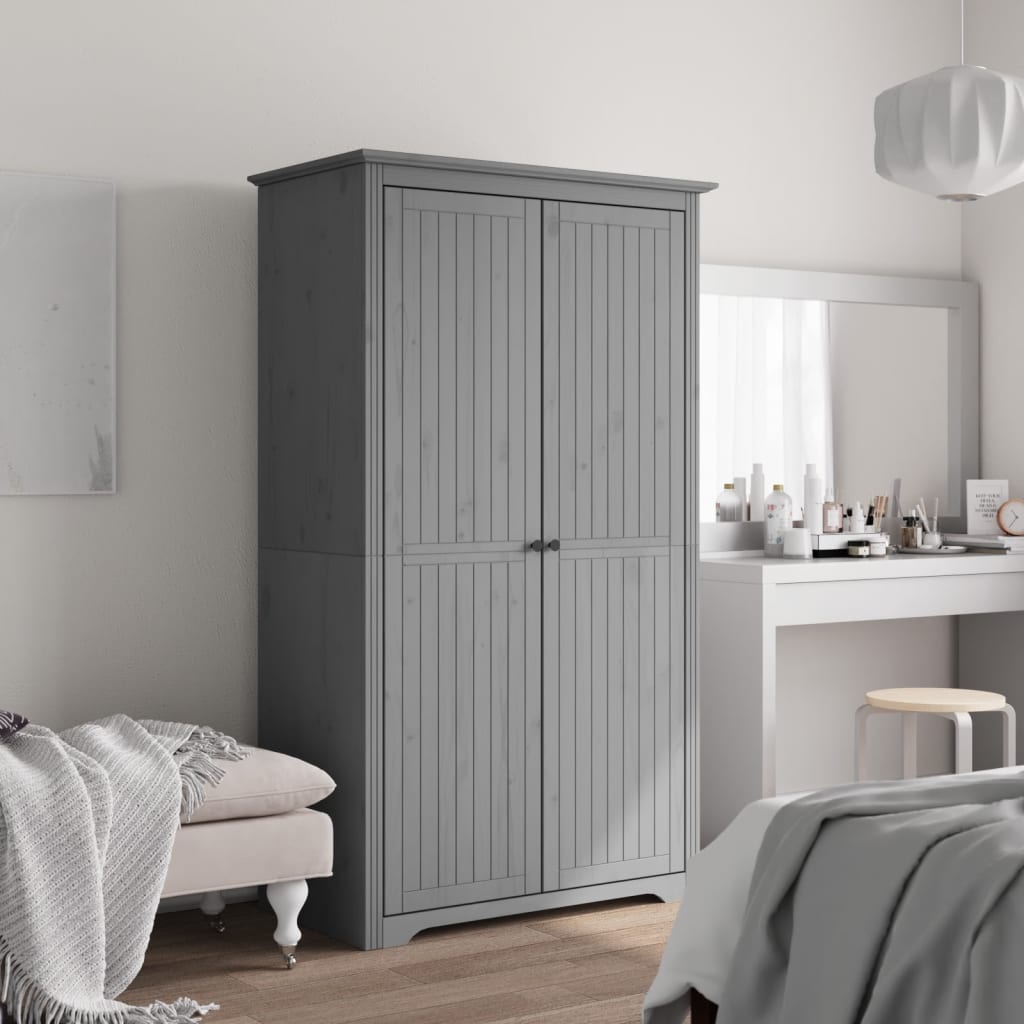 Garde-robe BODO gris 99x53,5x173 cm bois massif de pin Armoires vidaXL   