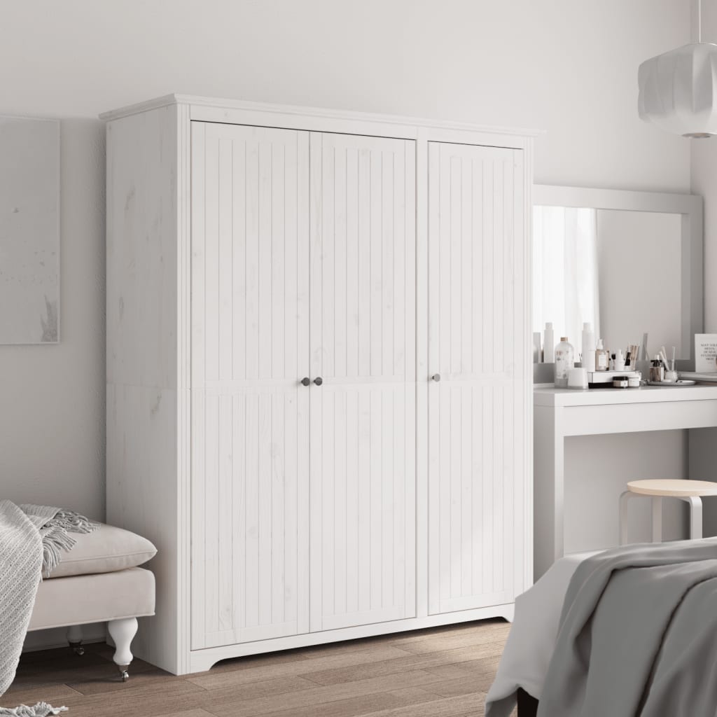 Garde-robe BODO blanc 146x53,5x173 cm bois massif de pin Armoires vidaXL   