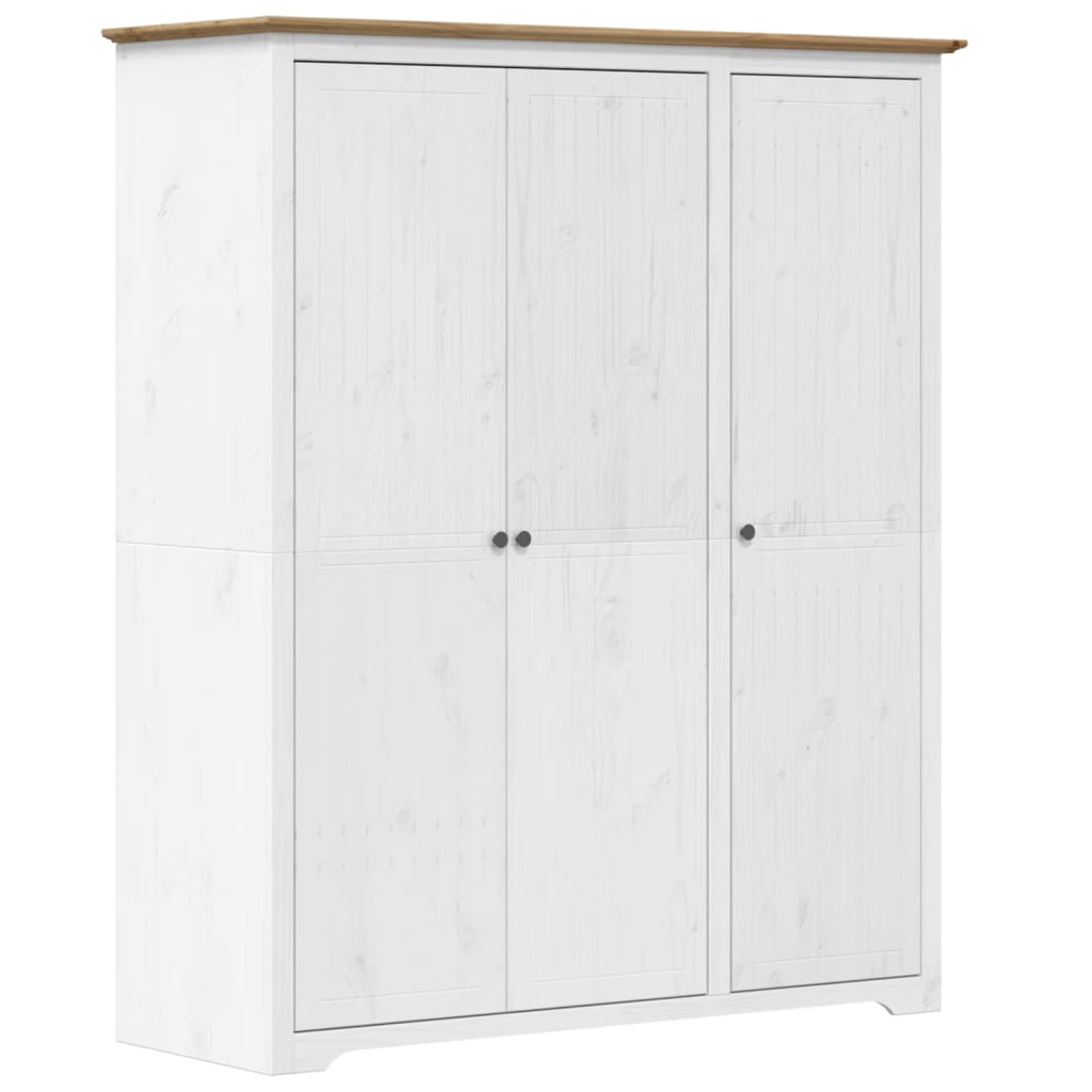 Garde-robe BODO blanc marron 146x53,5x173 cm bois massif de pin Armoires vidaXL   