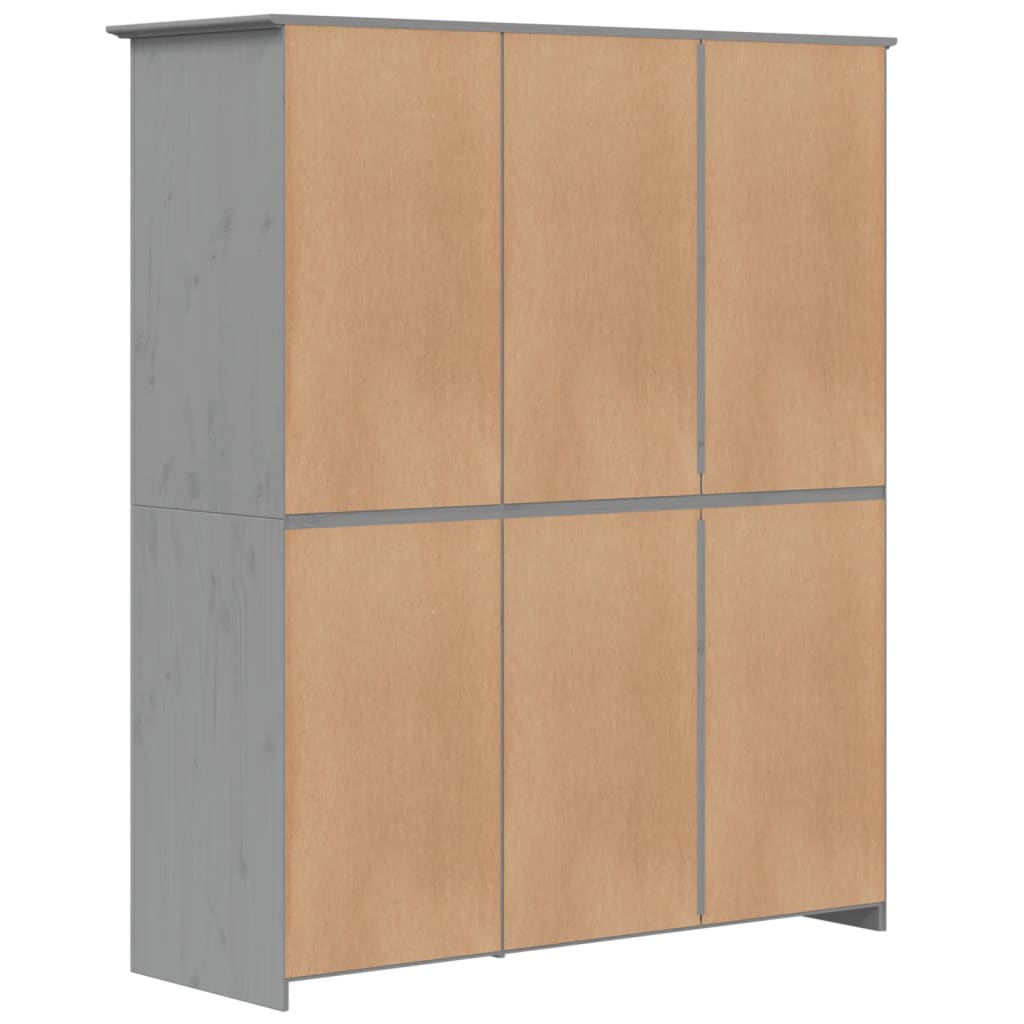 Garde-robe BODO gris 146x53,5x173 cm bois massif de pin Armoires vidaXL   