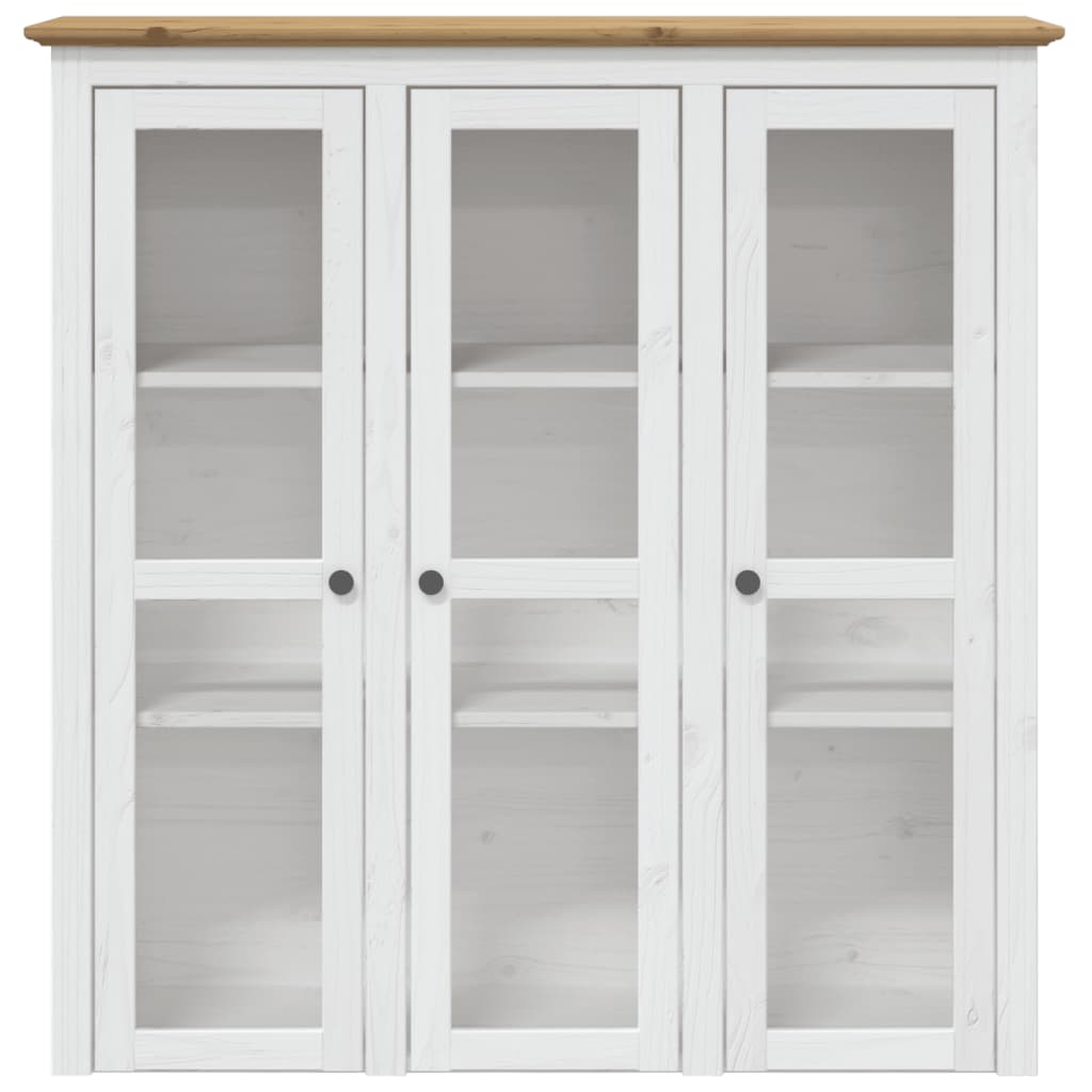 Armoire avec portes vitrées BODO blanc marron bois pin massif Buffets & bahuts vidaXL