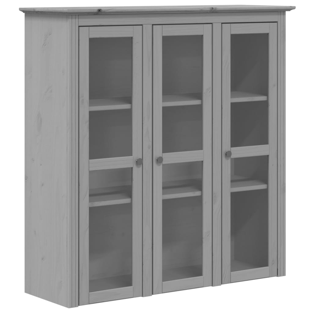 Armoire avec portes vitrées BODO gris bois de pin massif Buffets & bahuts vidaXL