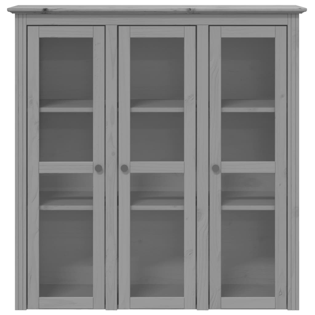 Armoire avec portes vitrées BODO gris bois de pin massif Buffets & bahuts vidaXL