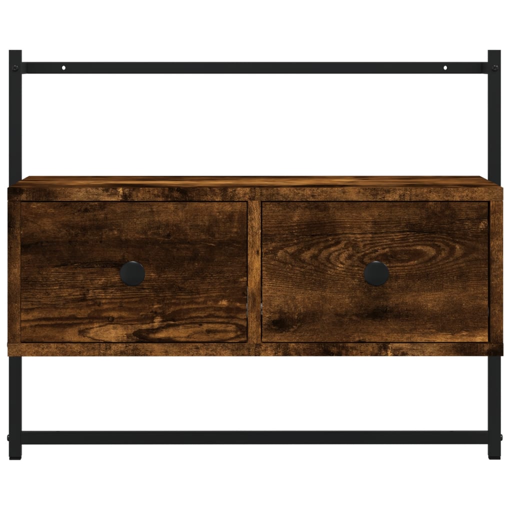 Meuble TV mural chêne fumé 60,5x30x51 cm bois d'ingénierie Meubles TV vidaXL   