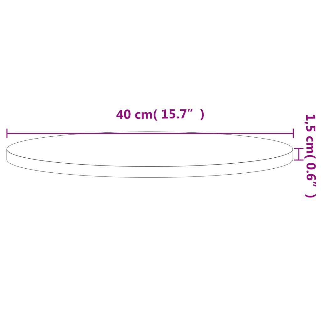 Dessus de table Ø40x1,5 cm rond bois massif de hêtre Plateaux de table vidaXL   