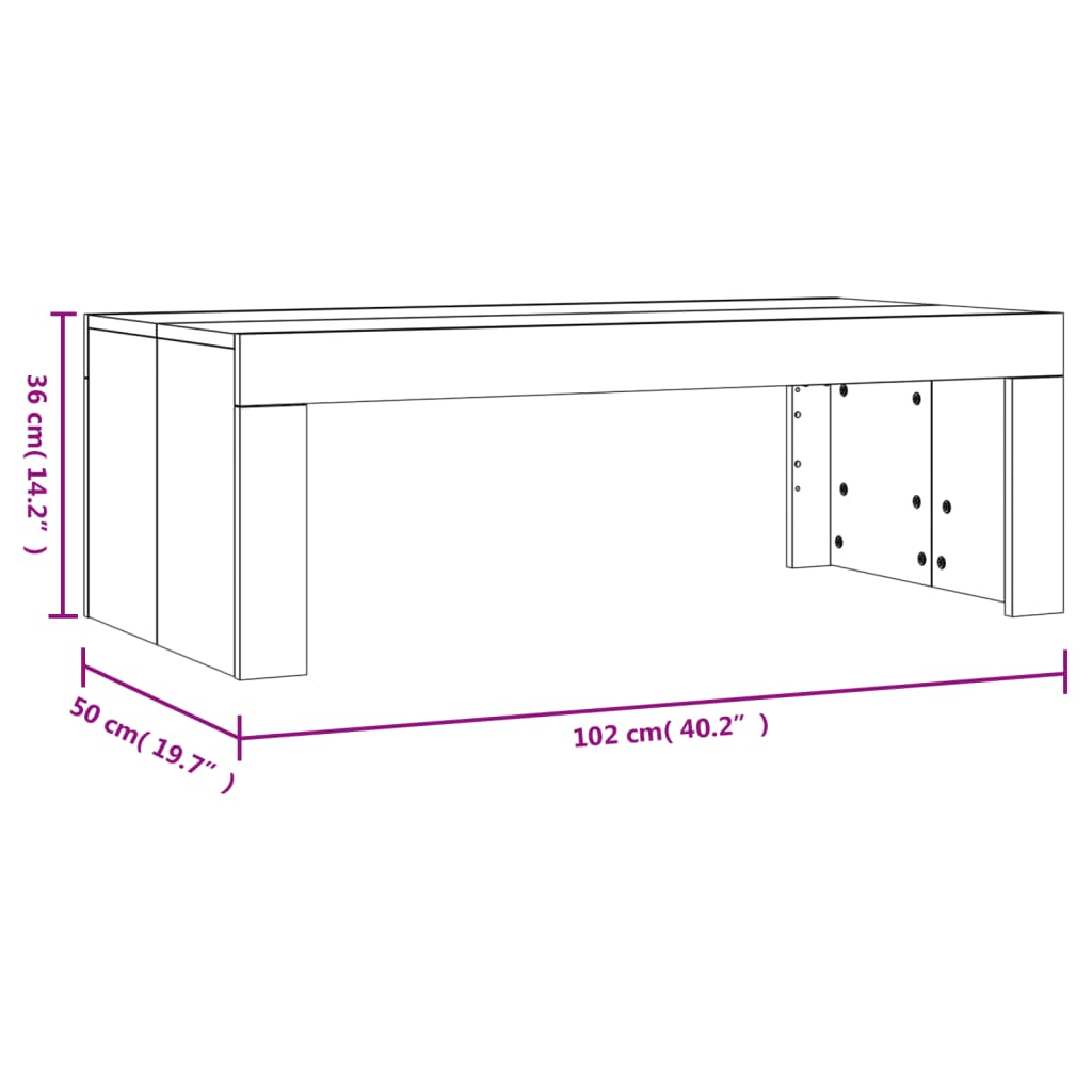 Table basse noir 102x50x36 cm bois d'ingénierie Tables basses vidaXL   