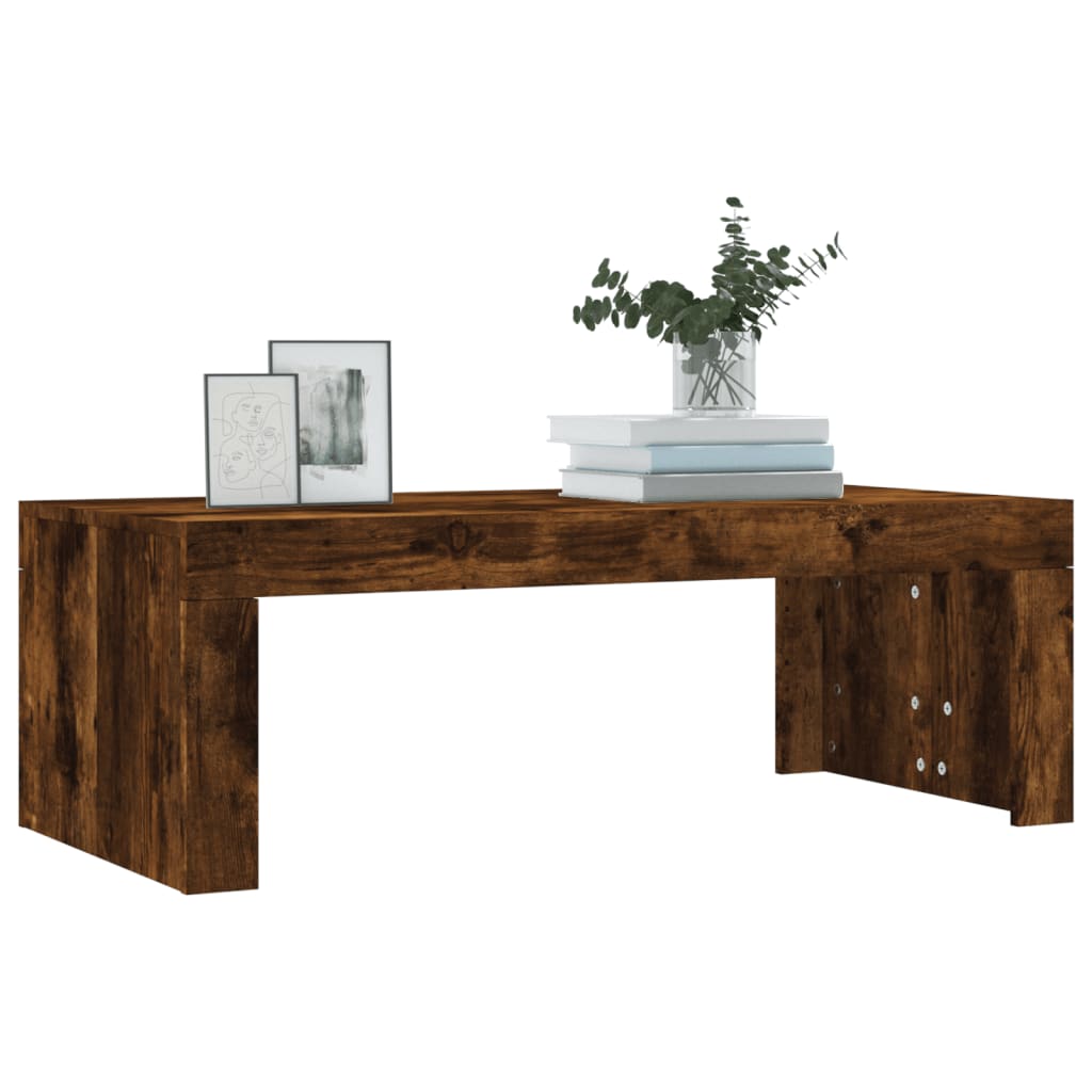 Table basse chêne fumé 102x50x36 cm bois d'ingénierie Tables basses vidaXL