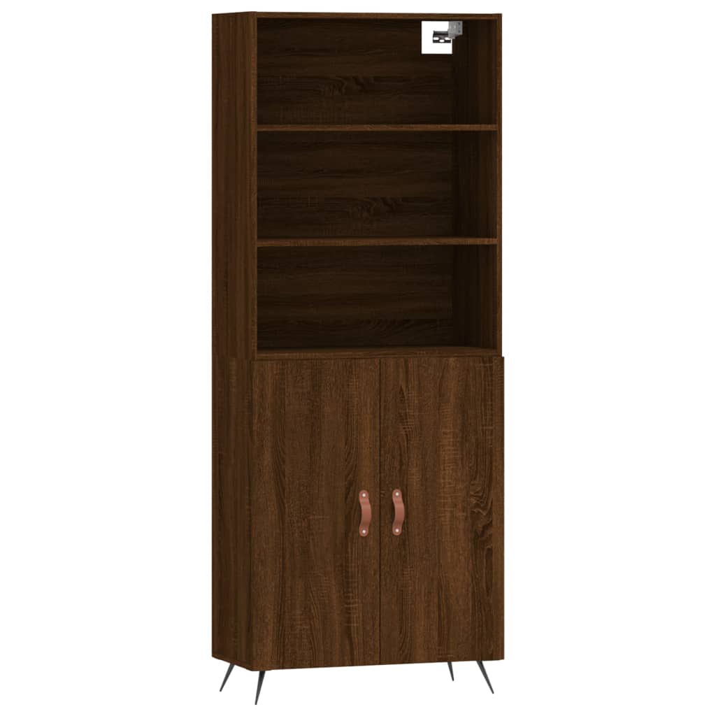 Image Buffet haut Chêne marron 69,5x34x180 cm Bois d'ingénierie | Xios Store SNC vidaXL Xios Store SNC