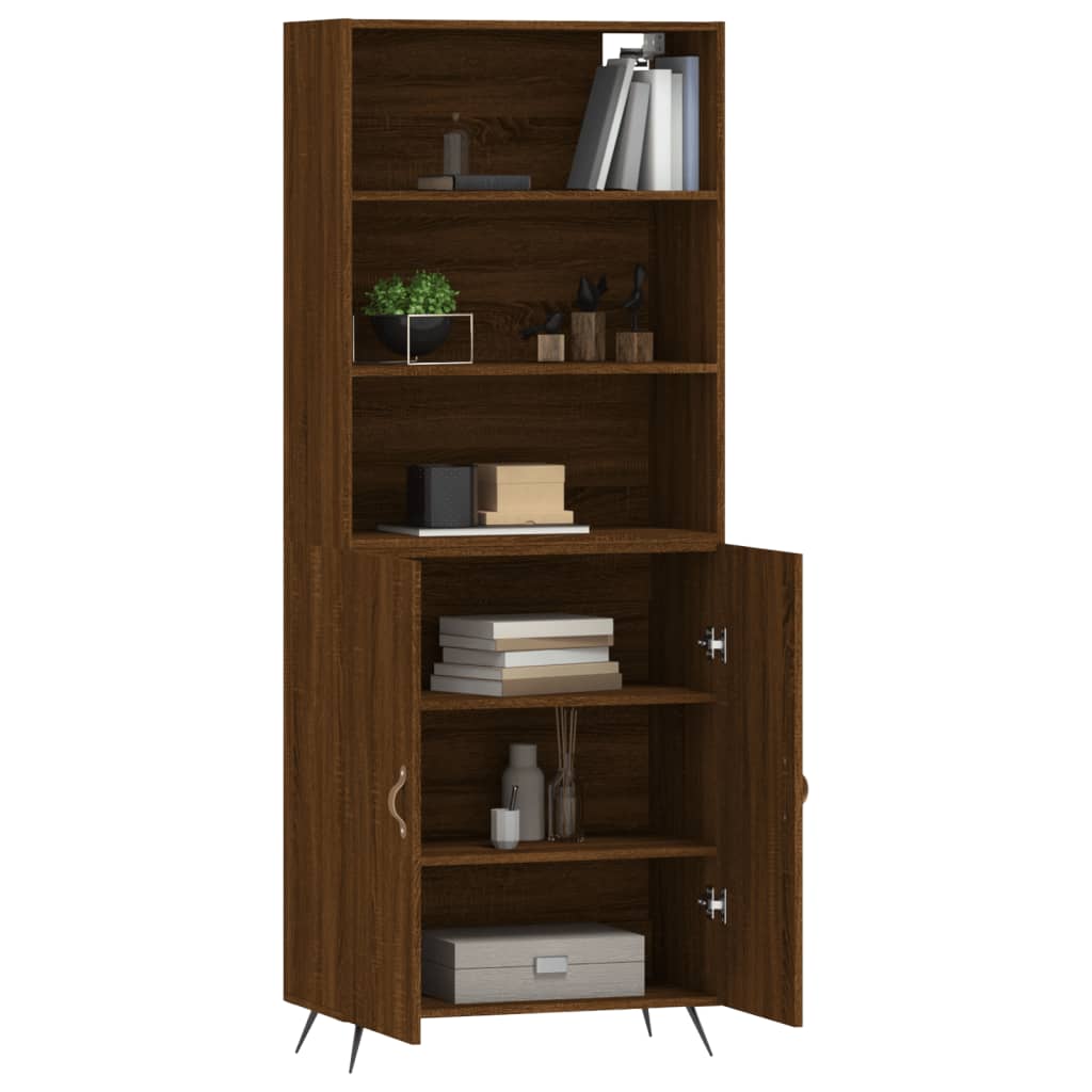 Image Buffet haut Chêne marron 69,5x34x180 cm Bois d'ingénierie | Xios Store SNC vidaXL Xios Store SNC