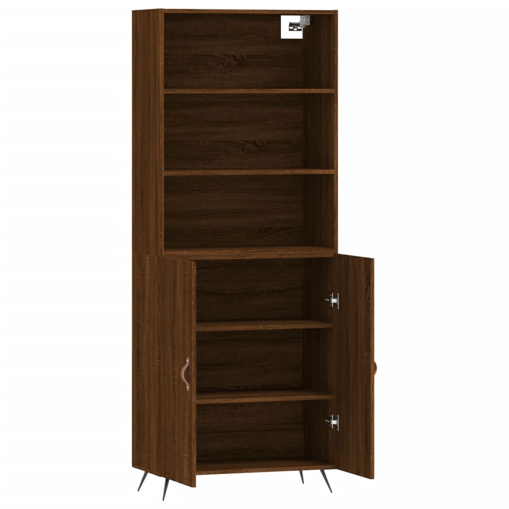 Image Buffet haut Chêne marron 69,5x34x180 cm Bois d'ingénierie | Xios Store SNC vidaXL Xios Store SNC