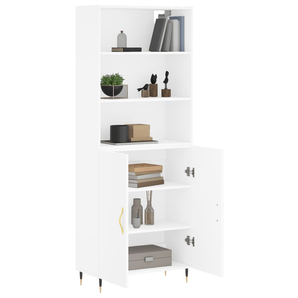 Image Buffet haut Blanc 69,5x34x180 cm Bois d'ingénierie | Xios Store SNC vidaXL Xios Store SNC