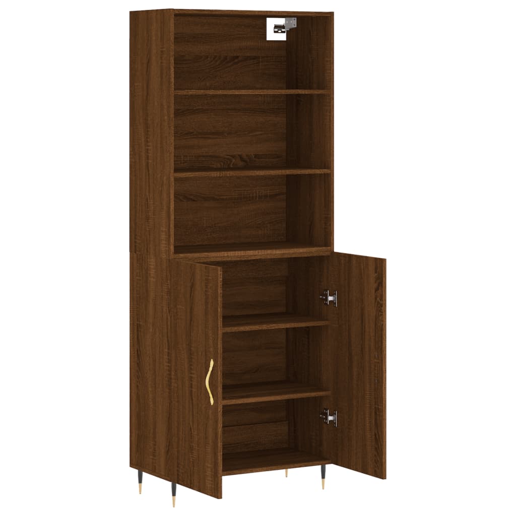 Image Buffet haut Chêne marron 69,5x34x180 cm Bois d'ingénierie | Xios Store SNC vidaXL Xios Store SNC