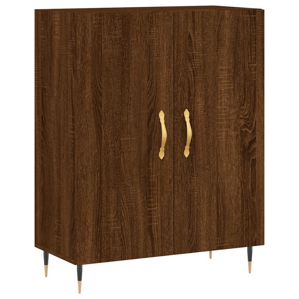 Image Buffet haut Chêne marron 69,5x34x180 cm Bois d'ingénierie | Xios Store SNC vidaXL Xios Store SNC