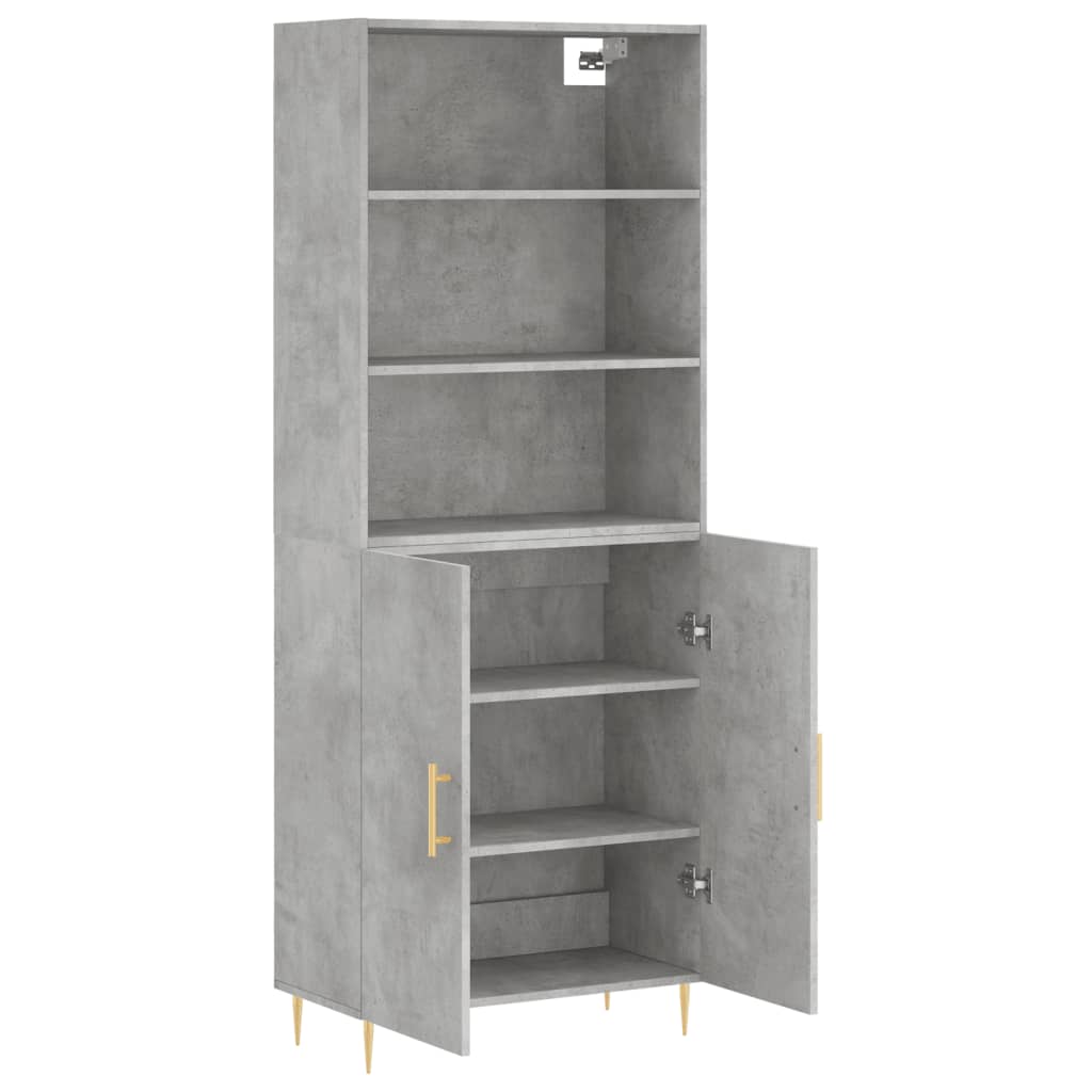 Image Buffet haut Gris béton 69,5x34x180 cm Bois d'ingénierie | Xios Store SNC vidaXL Xios Store SNC