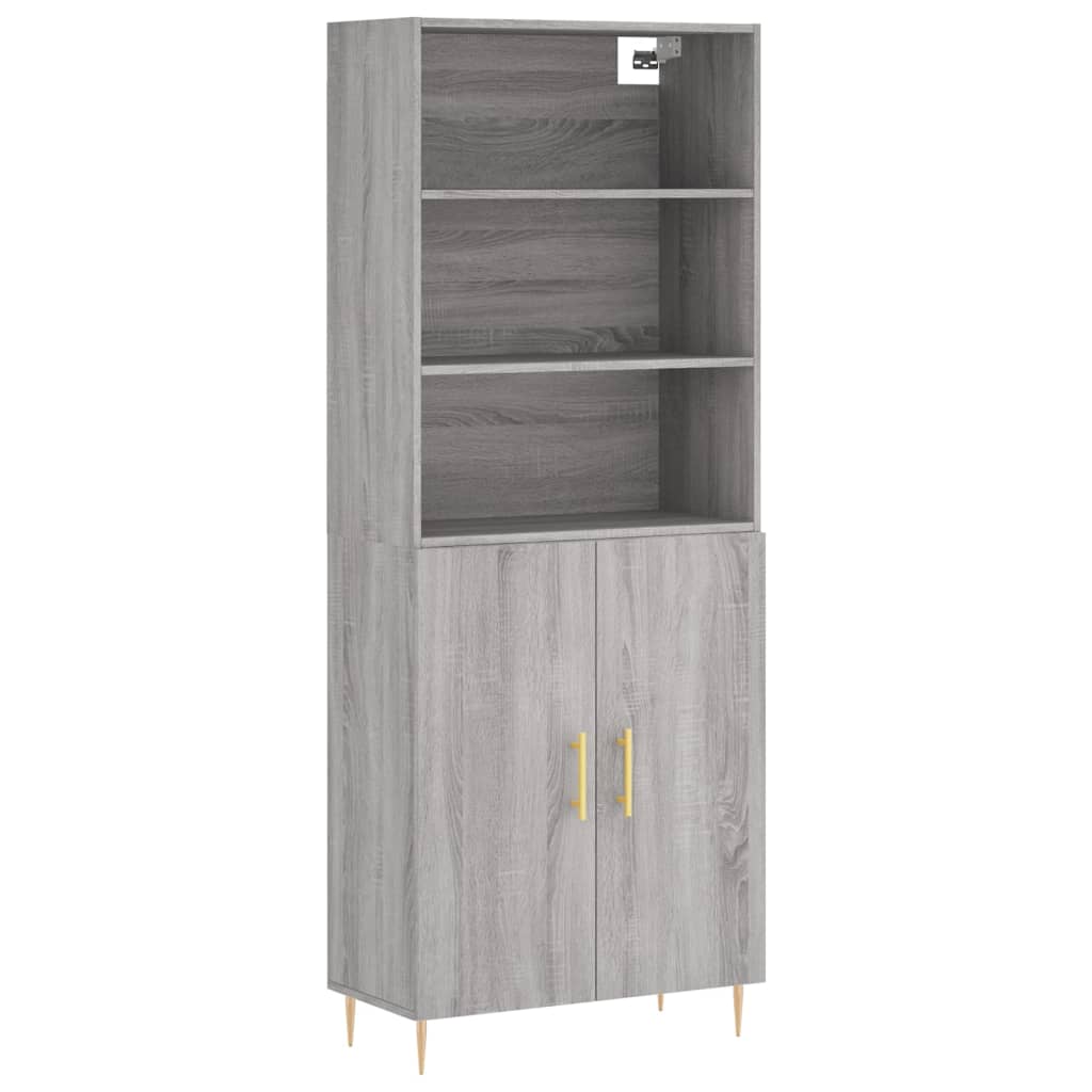 Image Buffet haut Sonoma gris 69,5x34x180 cm Bois d'ingénierie | Xios Store SNC vidaXL Xios Store SNC