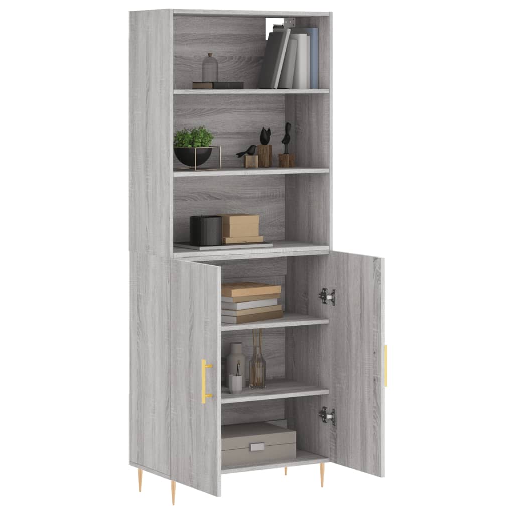 Image Buffet haut Sonoma gris 69,5x34x180 cm Bois d'ingénierie | Xios Store SNC vidaXL Xios Store SNC