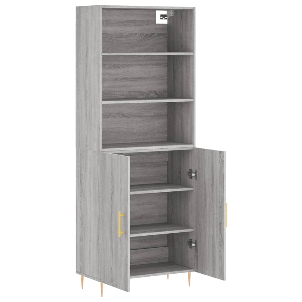 Image Buffet haut Sonoma gris 69,5x34x180 cm Bois d'ingénierie | Xios Store SNC vidaXL Xios Store SNC