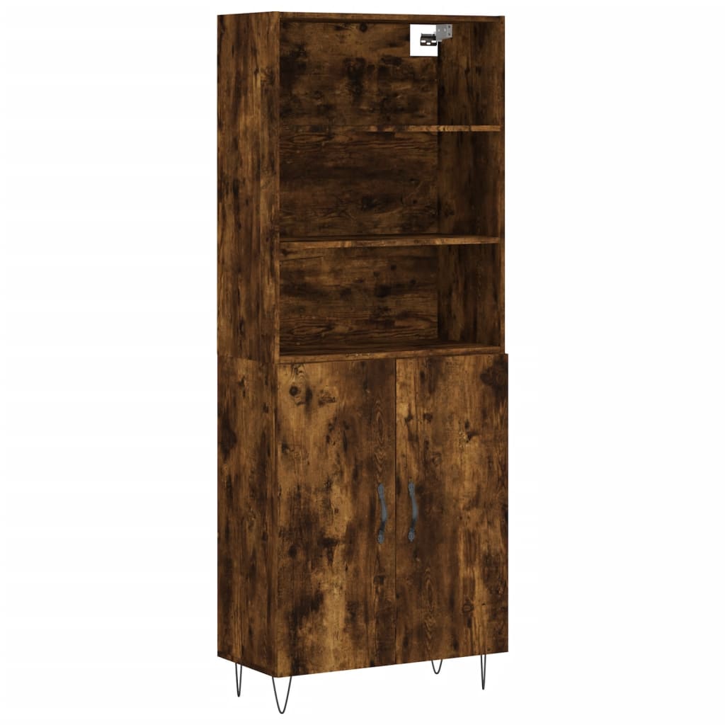 Image Buffet haut Chêne fumé 69,5x34x180 cm Bois d'ingénierie | Xios Store SNC vidaXL Xios Store SNC