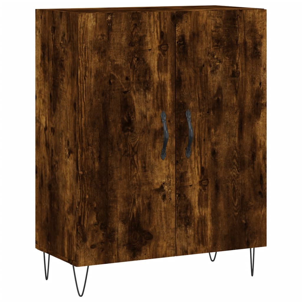 Image Buffet haut Chêne fumé 69,5x34x180 cm Bois d'ingénierie | Xios Store SNC vidaXL Xios Store SNC