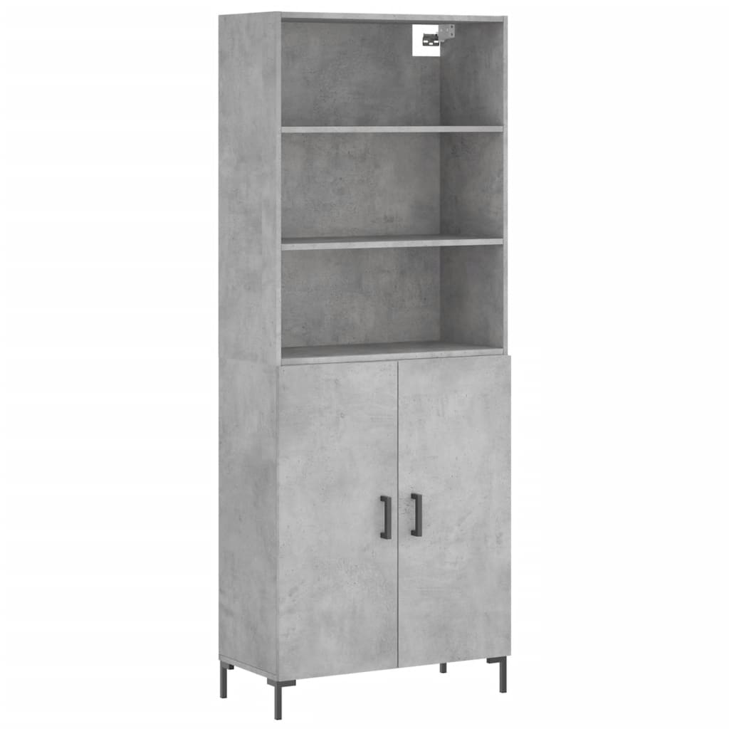 Image Buffet haut Gris béton 69,5x34x180 cm Bois d'ingénierie | Xios Store SNC vidaXL Xios Store SNC