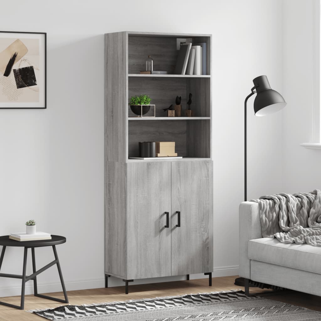 Image Buffet haut Sonoma gris 69,5x34x180 cm Bois d'ingénierie | Xios Store SNC vidaXL Xios Store SNC