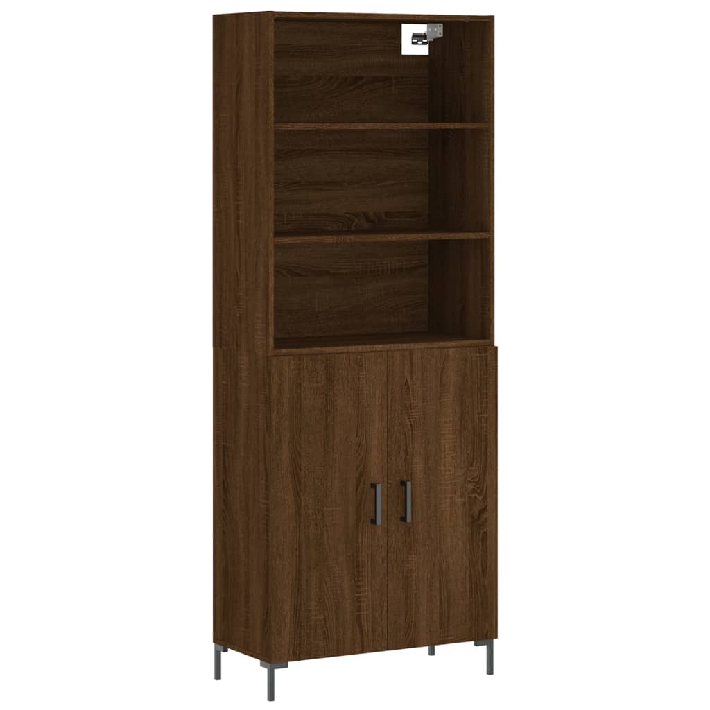 Image Buffet haut Chêne marron 69,5x34x180 cm Bois d'ingénierie | Xios Store SNC vidaXL Xios Store SNC