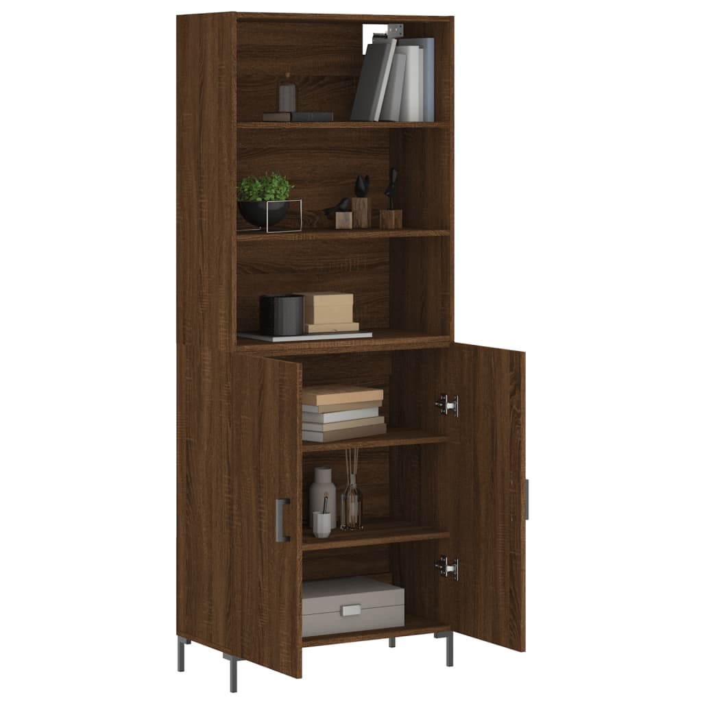 Image Buffet haut Chêne marron 69,5x34x180 cm Bois d'ingénierie | Xios Store SNC vidaXL Xios Store SNC