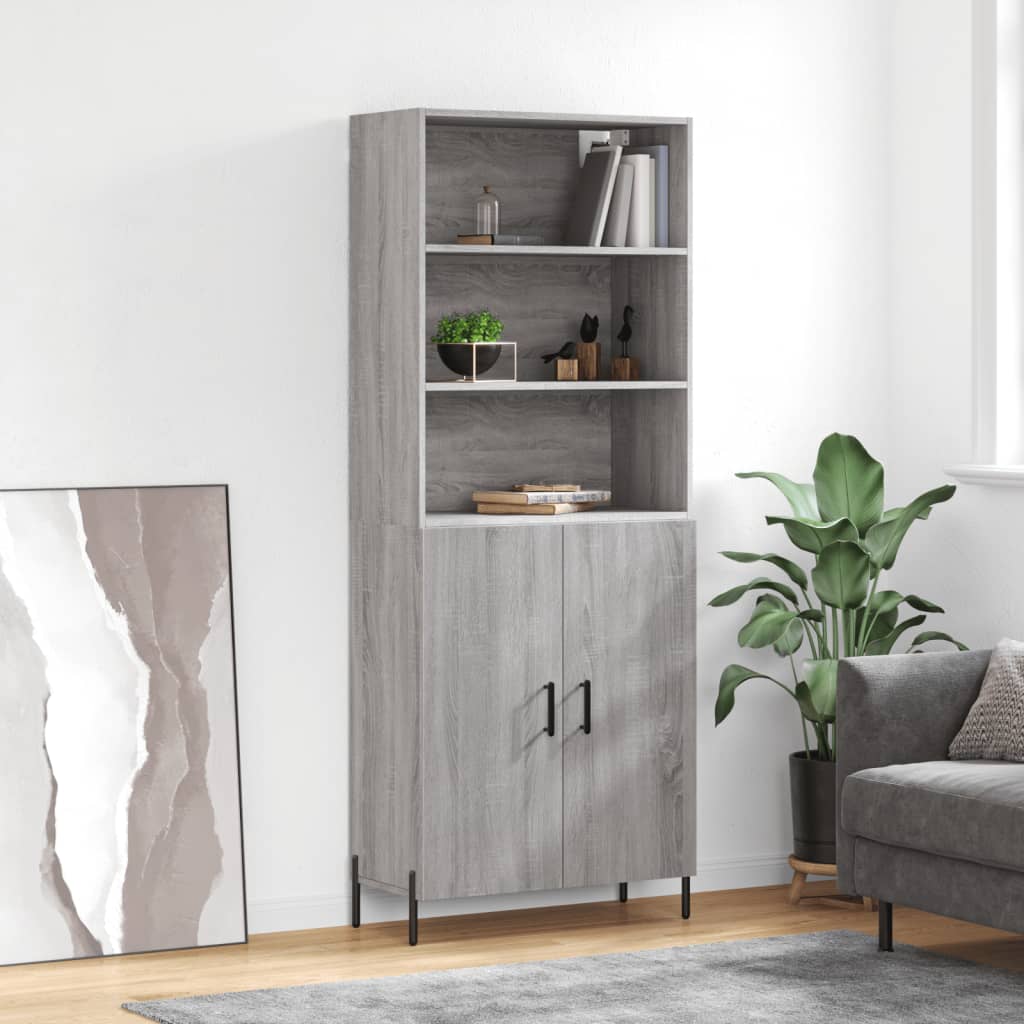 Image Buffet haut Sonoma gris 69,5x34x180 cm Bois d'ingénierie | Xios Store SNC vidaXL Xios Store SNC