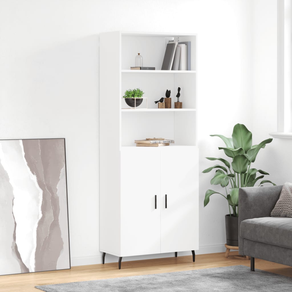 Image Buffet haut Blanc 69,5x34x180 cm Bois d'ingénierie | Xios Store SNC vidaXL Xios Store SNC