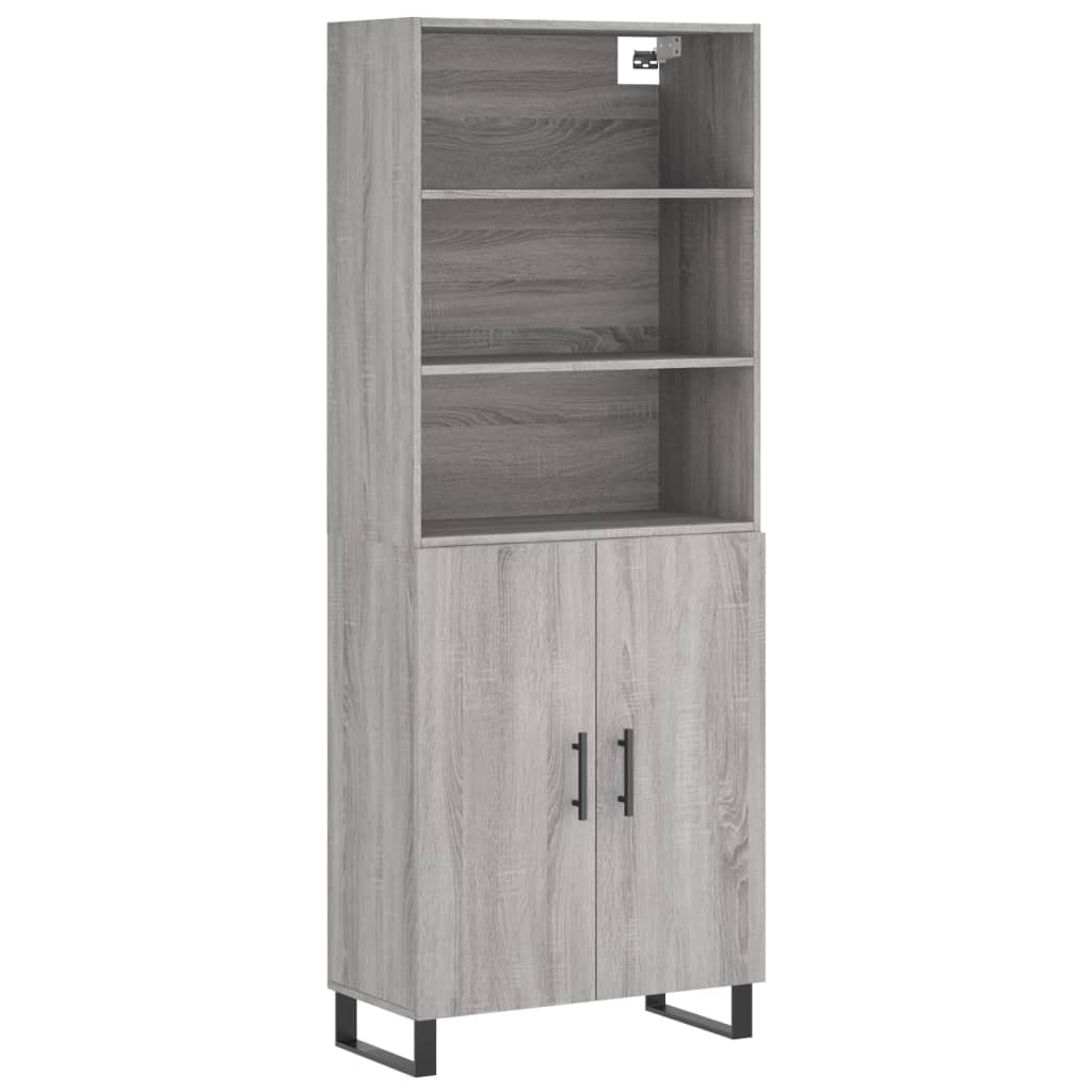 Image Buffet haut Sonoma gris 69,5x34x180 cm Bois d'ingénierie | Xios Store SNC vidaXL Xios Store SNC