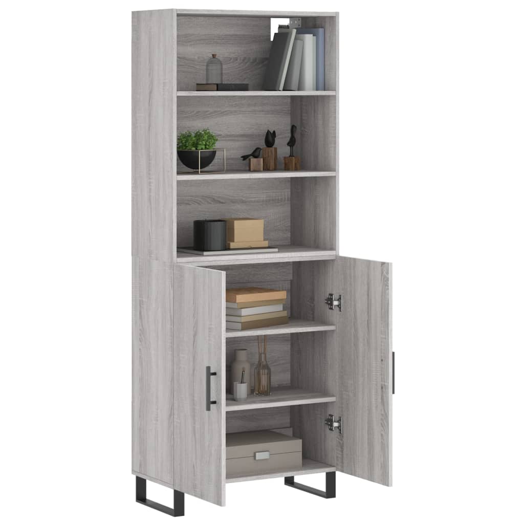 Image Buffet haut Sonoma gris 69,5x34x180 cm Bois d'ingénierie | Xios Store SNC vidaXL Xios Store SNC