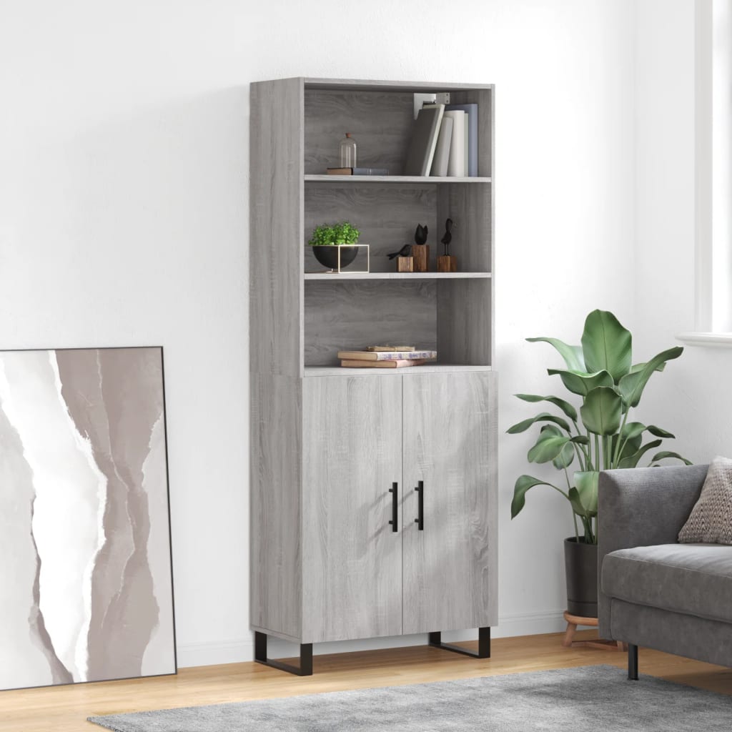 Image Buffet haut Sonoma gris 69,5x34x180 cm Bois d'ingénierie | Xios Store SNC vidaXL Xios Store SNC