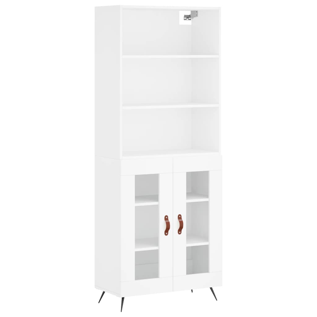 Image Buffet haut Blanc 69,5x34x180 cm Bois d'ingénierie | Xios Store SNC vidaXL Xios Store SNC