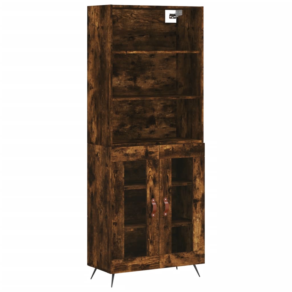 Image Buffet haut Chêne fumé 69,5x34x180 cm Bois d'ingénierie | Xios Store SNC vidaXL Xios Store SNC