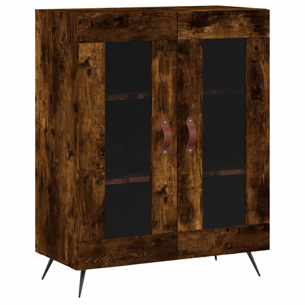 Image Buffet haut Chêne fumé 69,5x34x180 cm Bois d'ingénierie | Xios Store SNC vidaXL Xios Store SNC