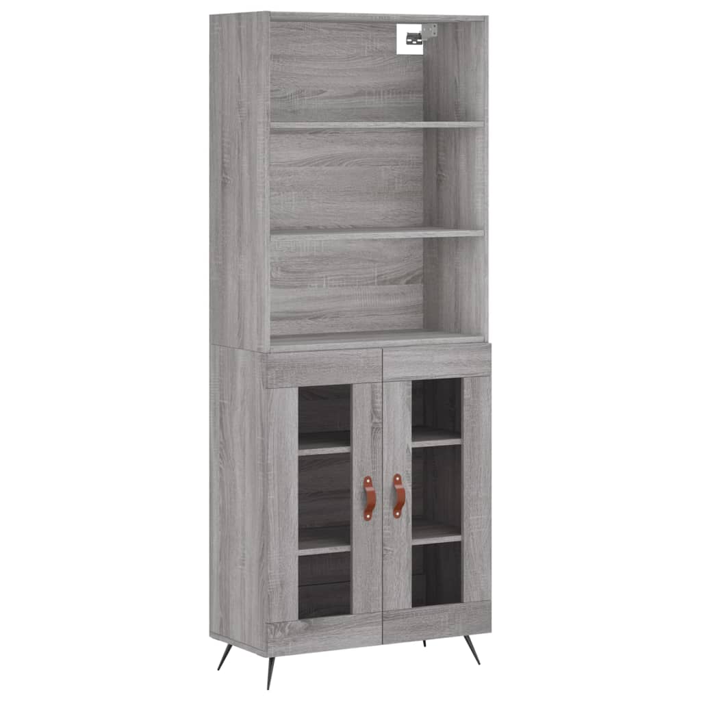 Image Buffet haut Sonoma gris 69,5x34x180 cm Bois d'ingénierie | Xios Store SNC vidaXL Xios Store SNC